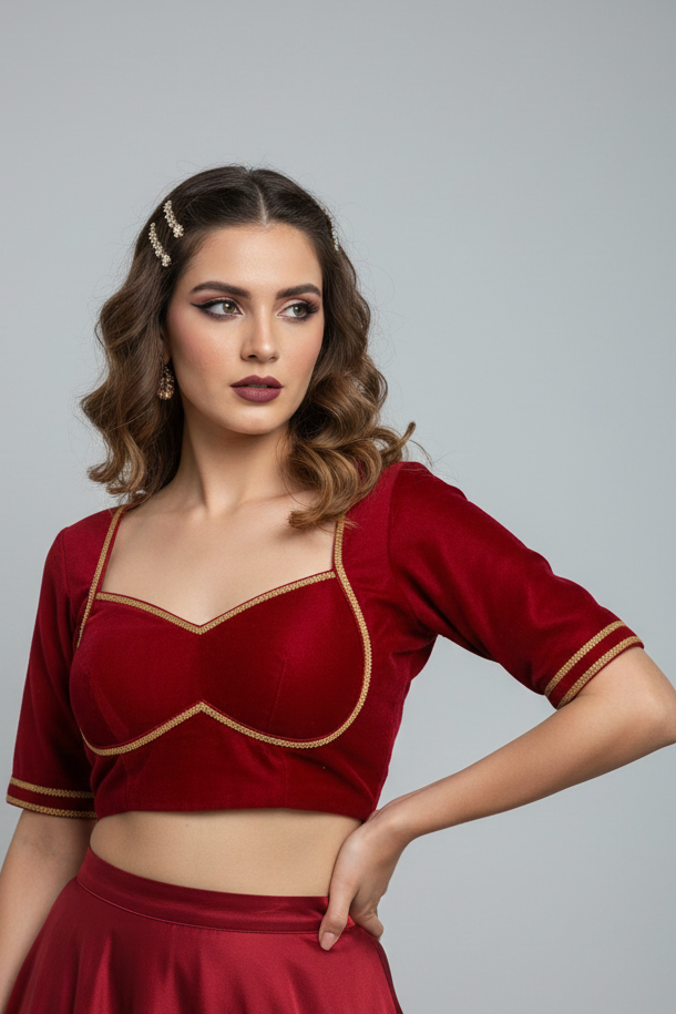 Golden Glow- Vichitra Silk Blouse