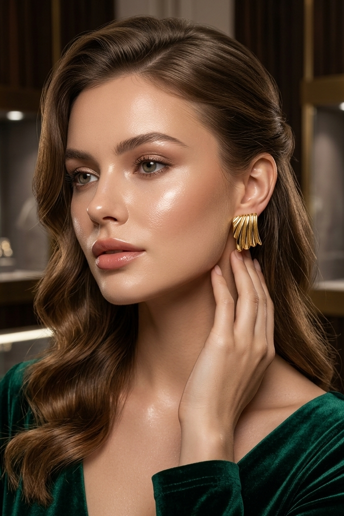 Pleats Design - Metal Earrings