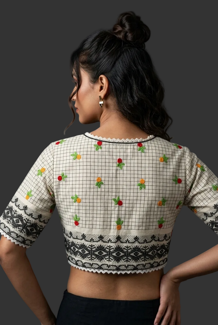 Shade Of French Knot (Designer Cotton Blouse)