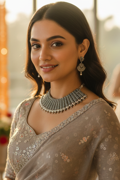 Nritya-Oxidized Necklace Set