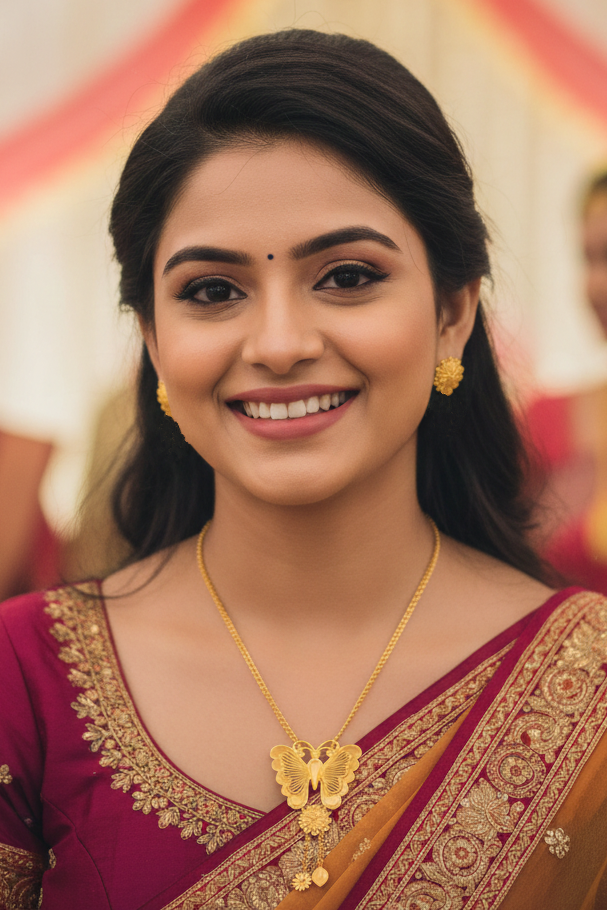 Titli-Gold Plated Long Chain With Pendant Set