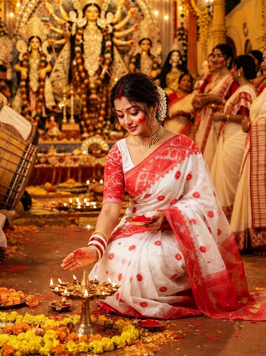 Kumudini | Karat Dhakai Jamdani Saree
