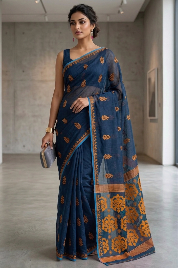 Ful Bagan Dhakai Jamdani Saree