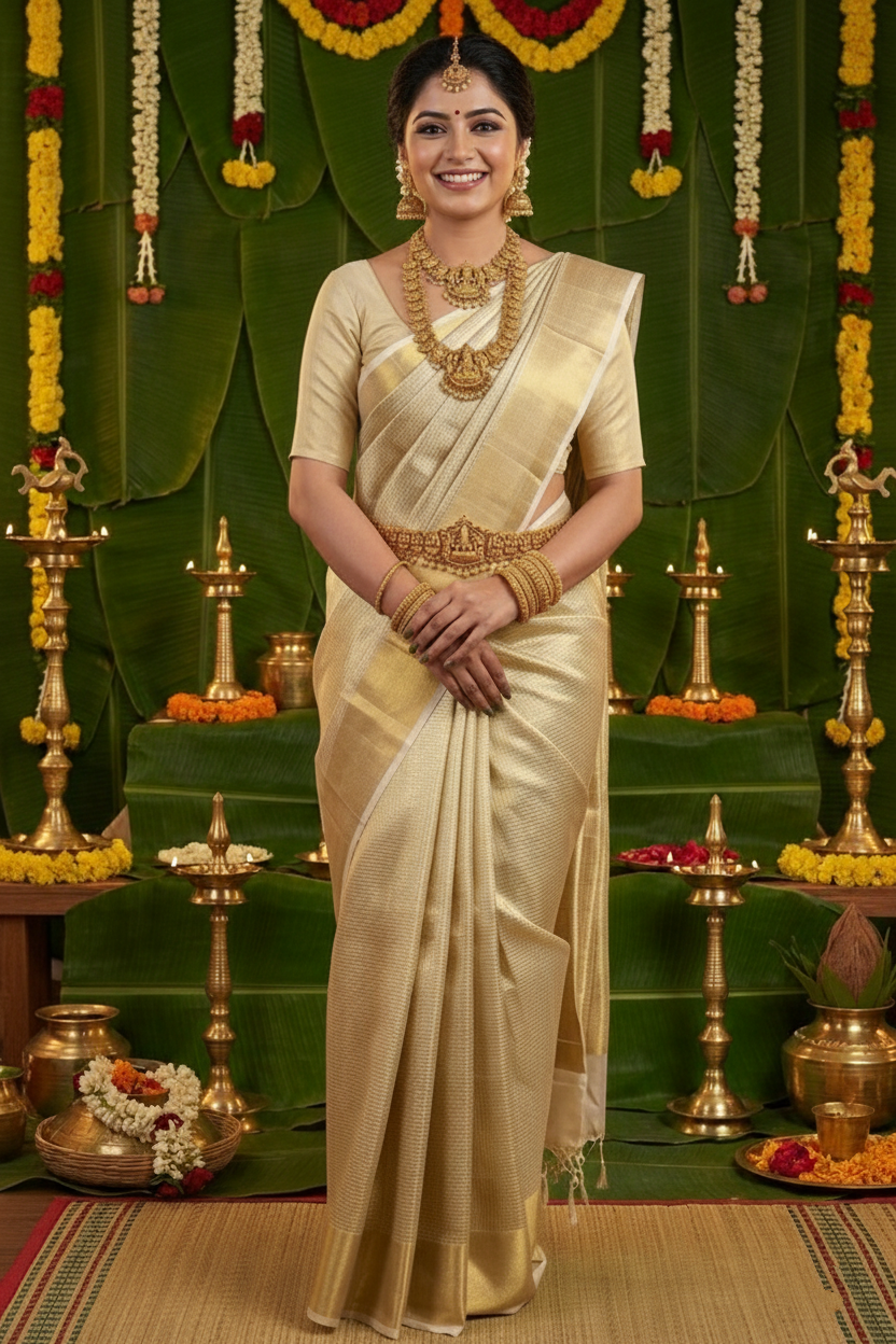 Nayanthara Tissue Silk Saree