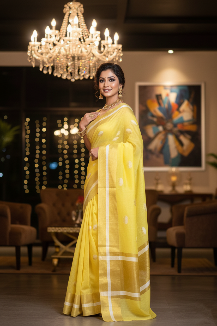 Swarna Kashi - Maheswari Banarasi Cotton Silk Saree