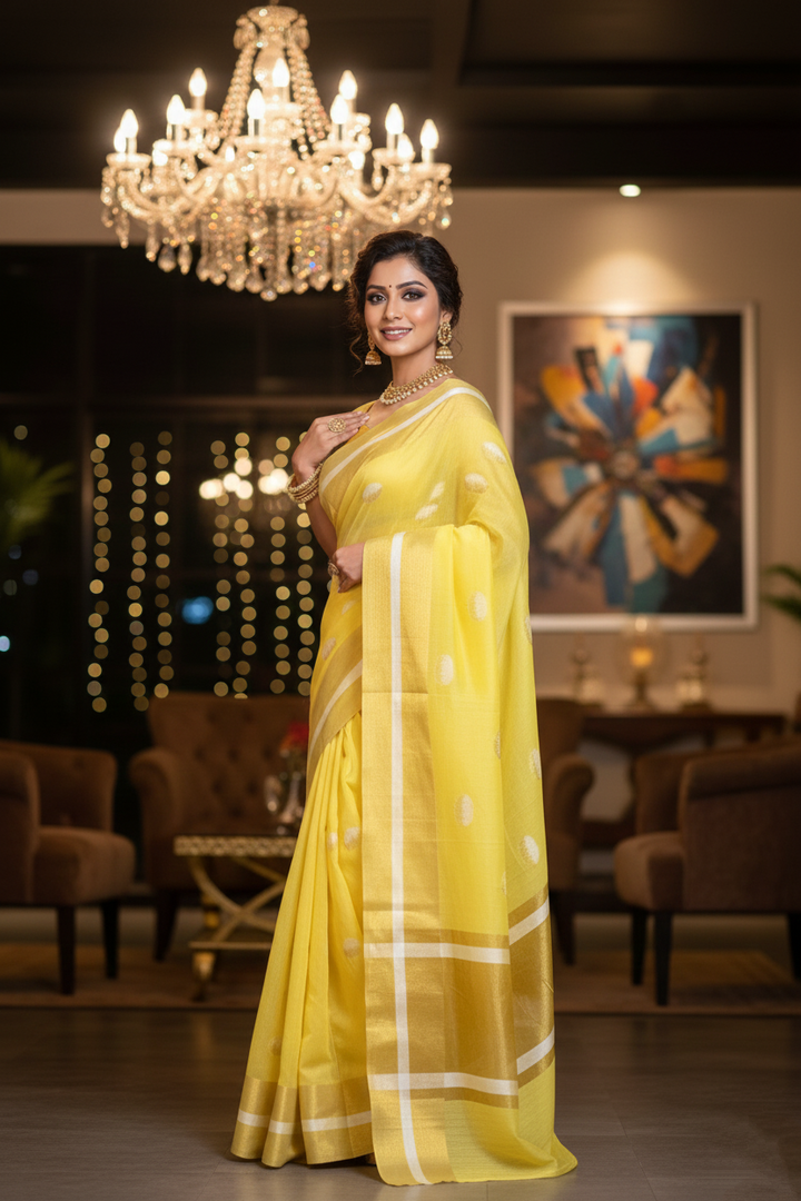 Swarna Kashi - Maheswari Banarasi Cotton Silk Saree
