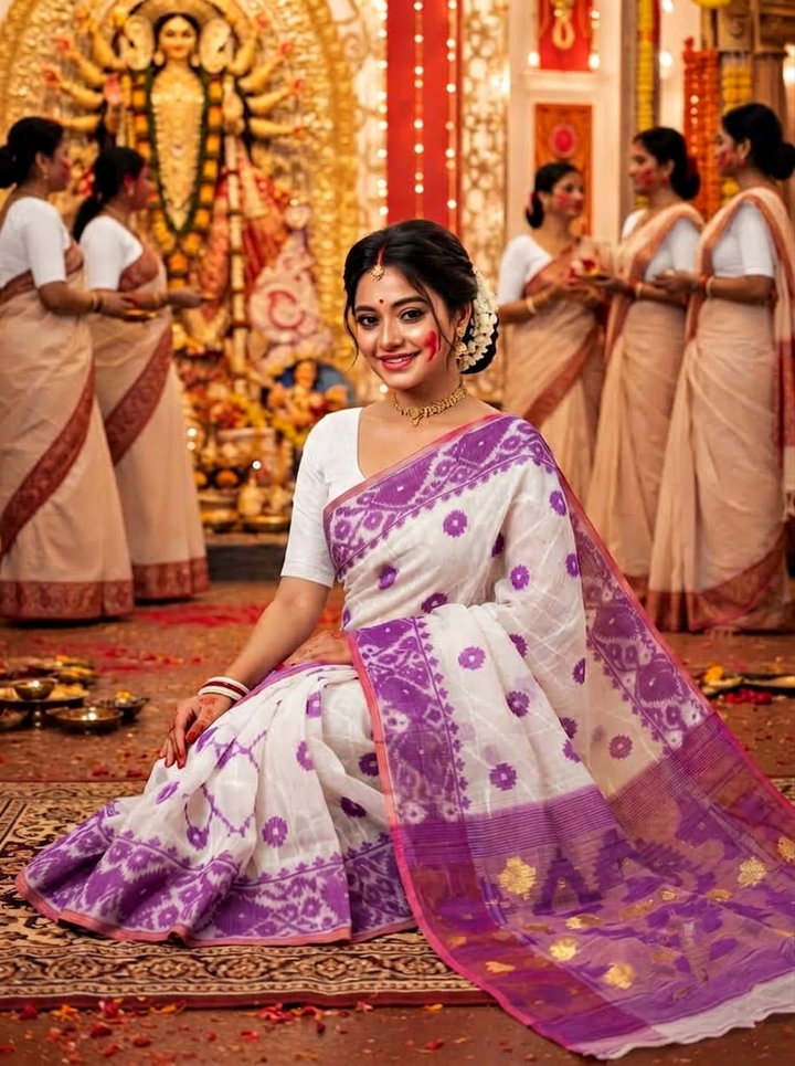 Kumudini | Karat Dhakai Jamdani Saree