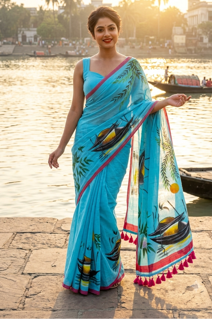Mayur Tori Printed Cotton Saree