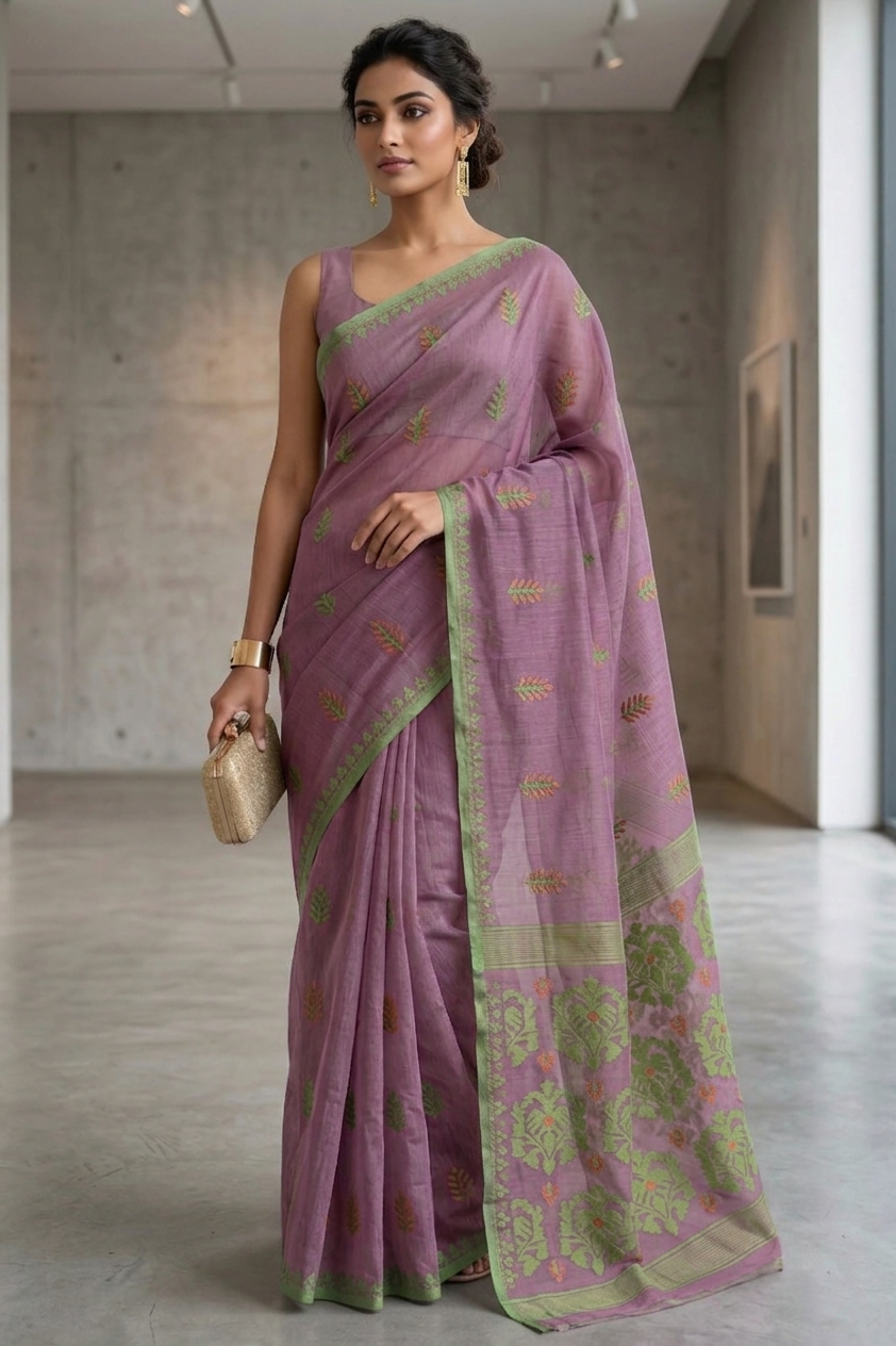 Ful Bagan Dhakai Jamdani Saree