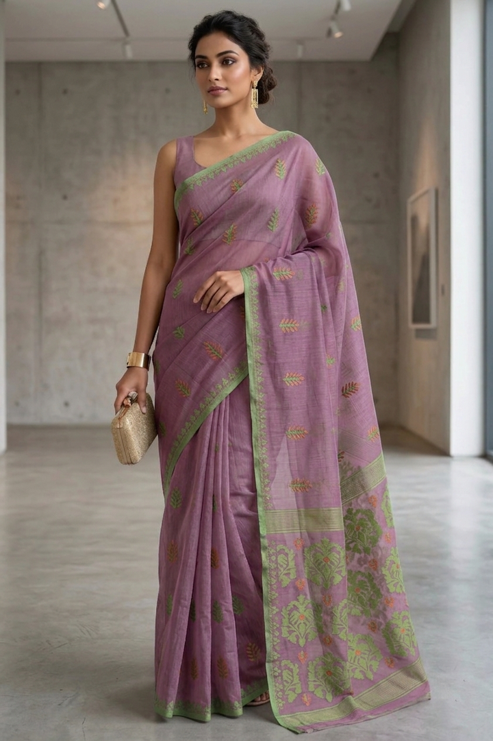 Ful Bagan Dhakai Jamdani Saree