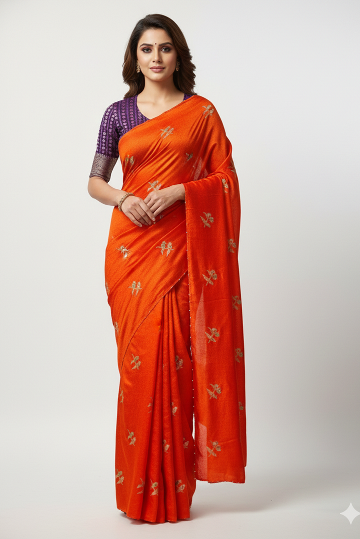 Ananta Aabha Jute Crush Silk Saree