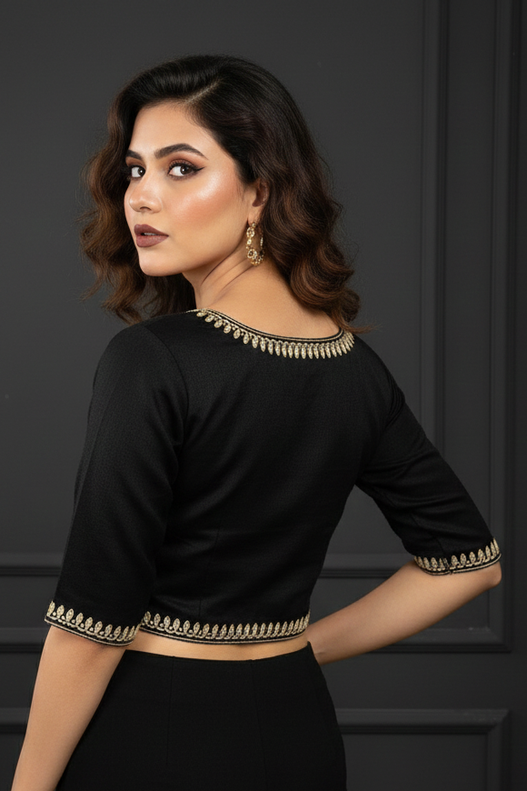 Black Scarlet Cotton Blouse