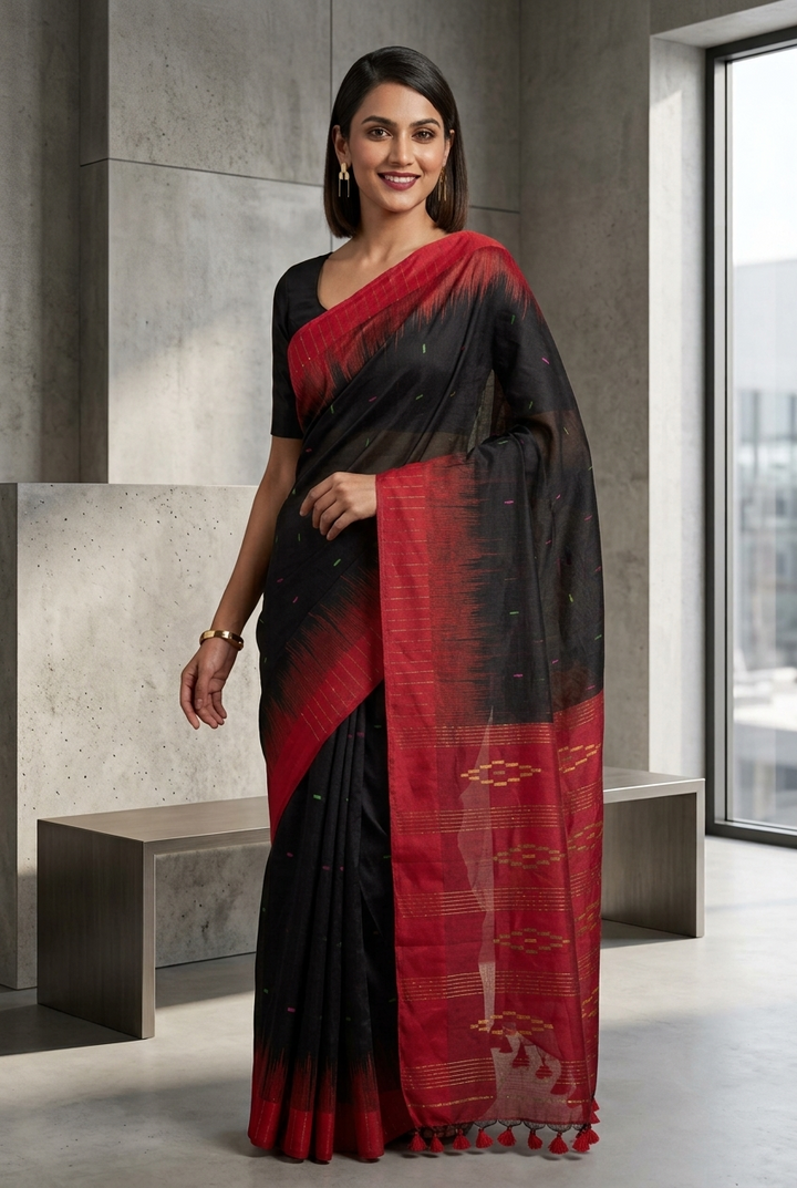 Untamed Passion Handloom Ikkat Saree