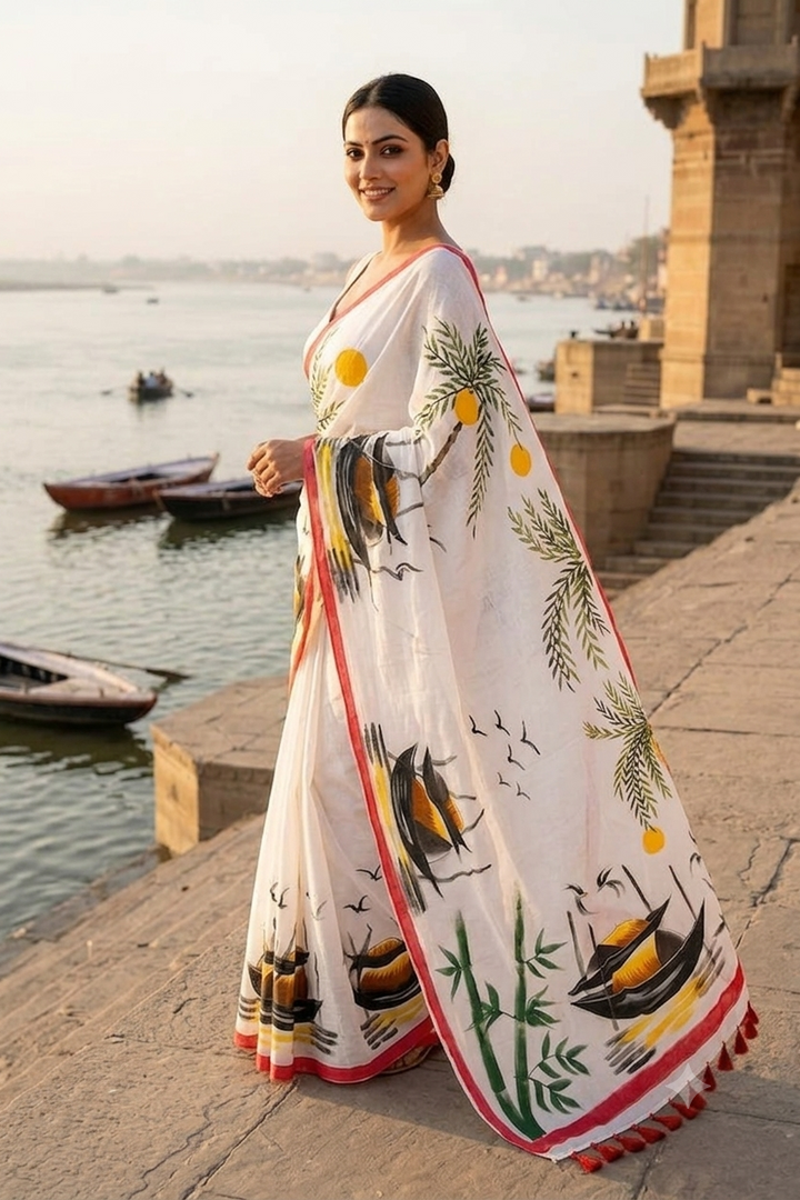Mayur Tori Printed Cotton Saree