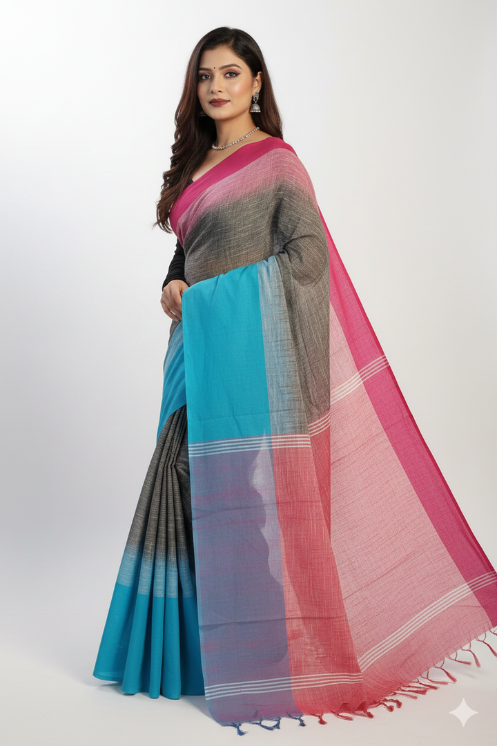 Shoroter Pathe Khadi Cotton Saree
