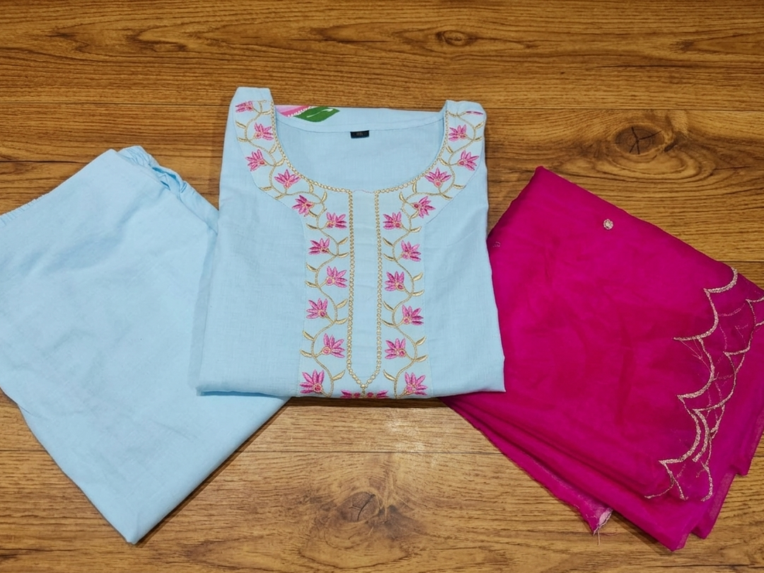 Pink Sky - Cotton Kurti Set
