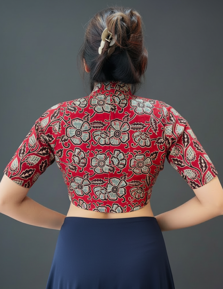 New Smoky Stretchable Ajrakh Blouse