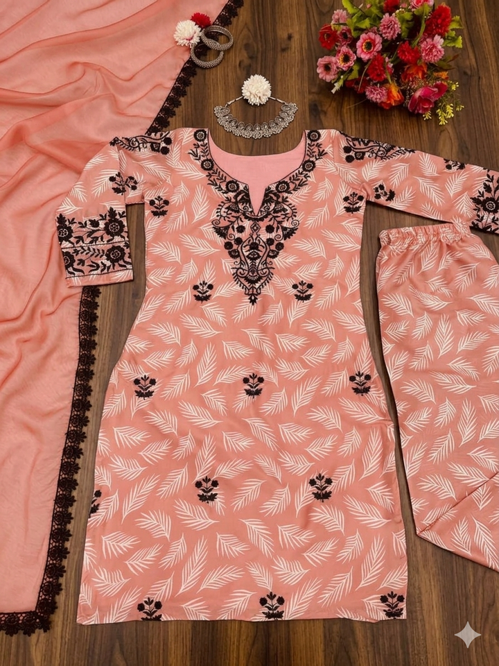 Ocean Girl Silk Kurti Set