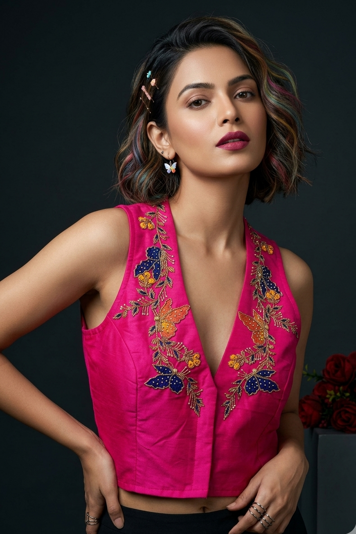 Dreamy Look- Aari Hand work Halter Blouse