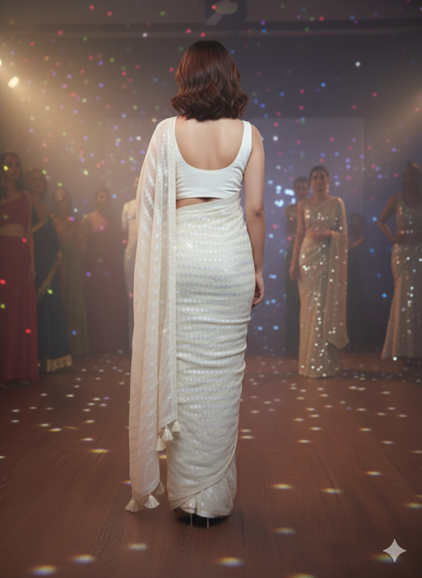 Slaying in  Crape Silk Saree