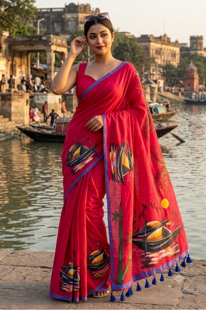 Mayur Tori Printed Cotton Saree