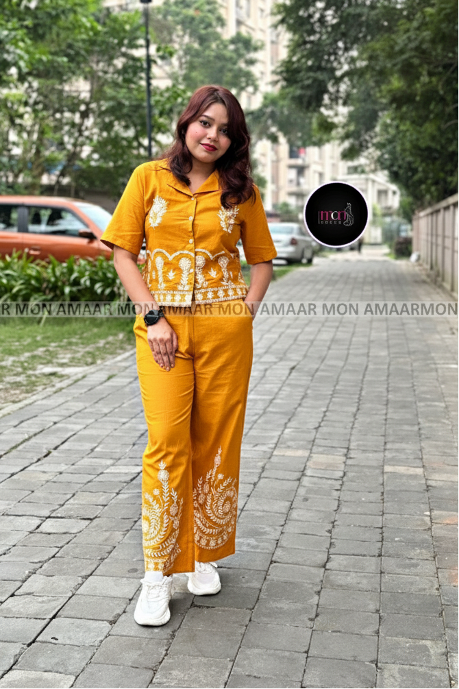 Yellow Icon-Cotton Coord Set