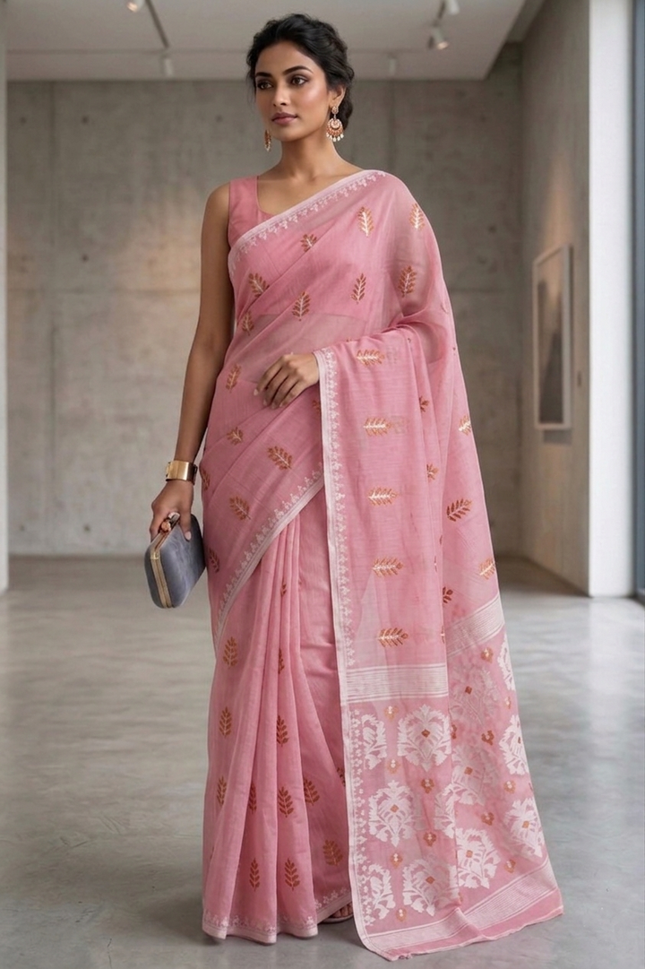 Ful Bagan Dhakai Jamdani Saree