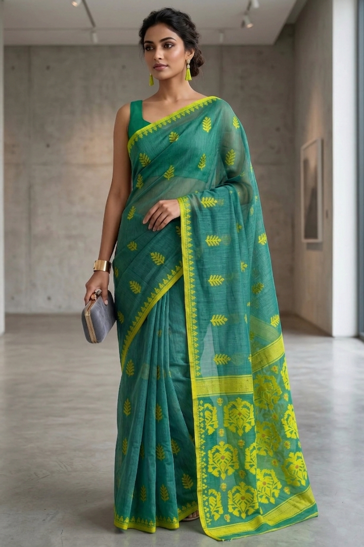 Ful Bagan Dhakai Jamdani Saree