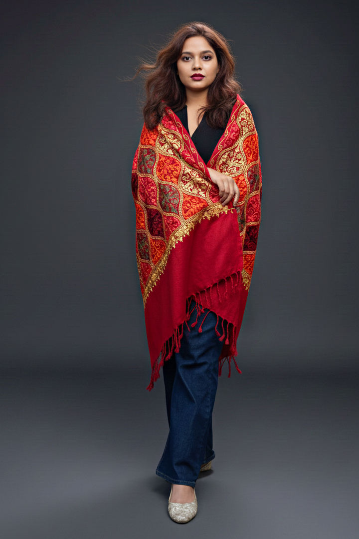 Frosted Warmth Stole Collection(Maroon)