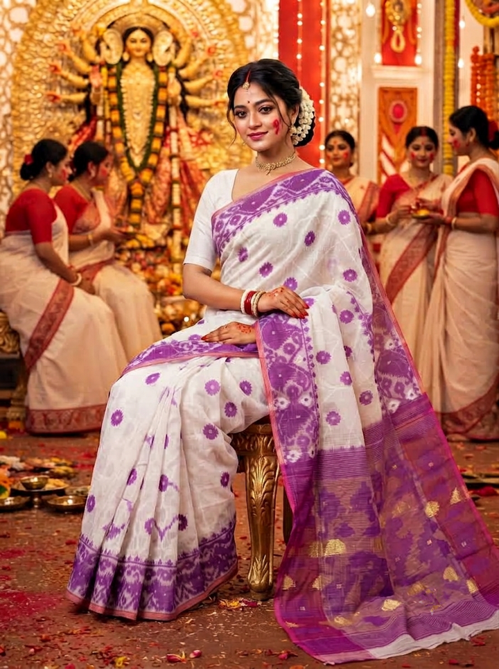 Kumudini | Karat Dhakai Jamdani Saree