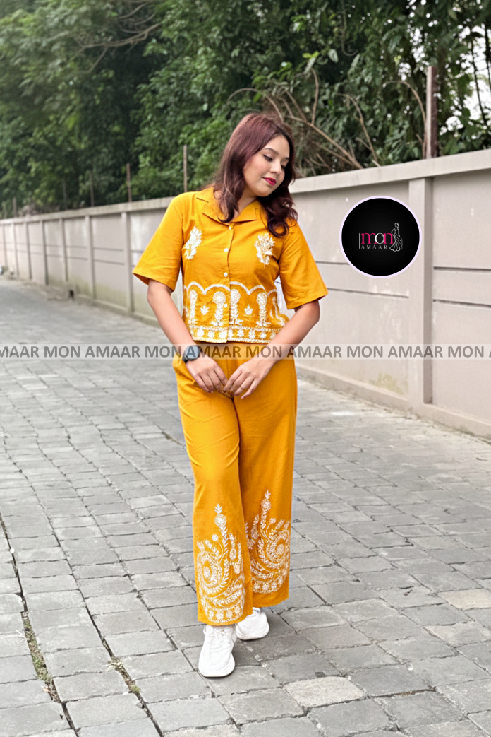 Yellow Icon-Cotton Coord Set