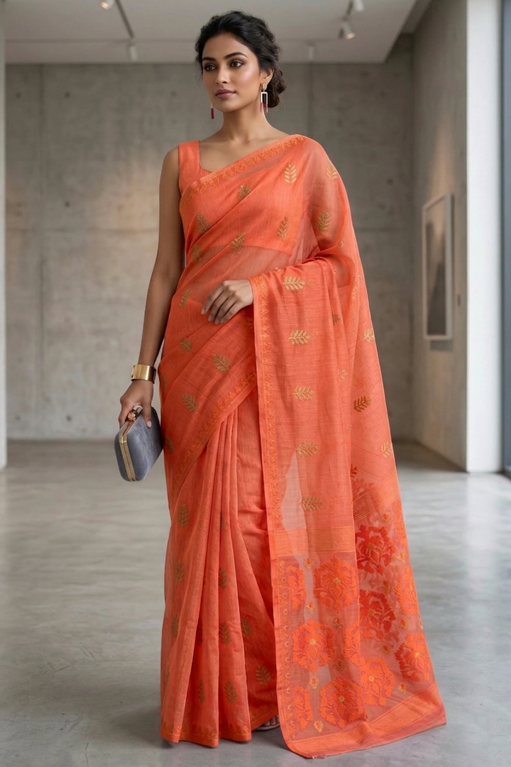 Ful Bagan Dhakai Jamdani Saree