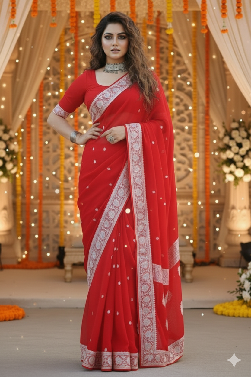 Showstopper Chiffon (Legacy Of Khaddi Chiffon Handloom Banarasi Saree)