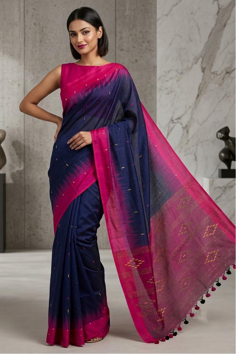 Untamed Passion Handloom Ikkat Saree