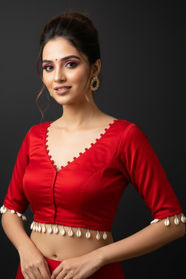 Smarter Look - Designer Blouse With Cowrie shells