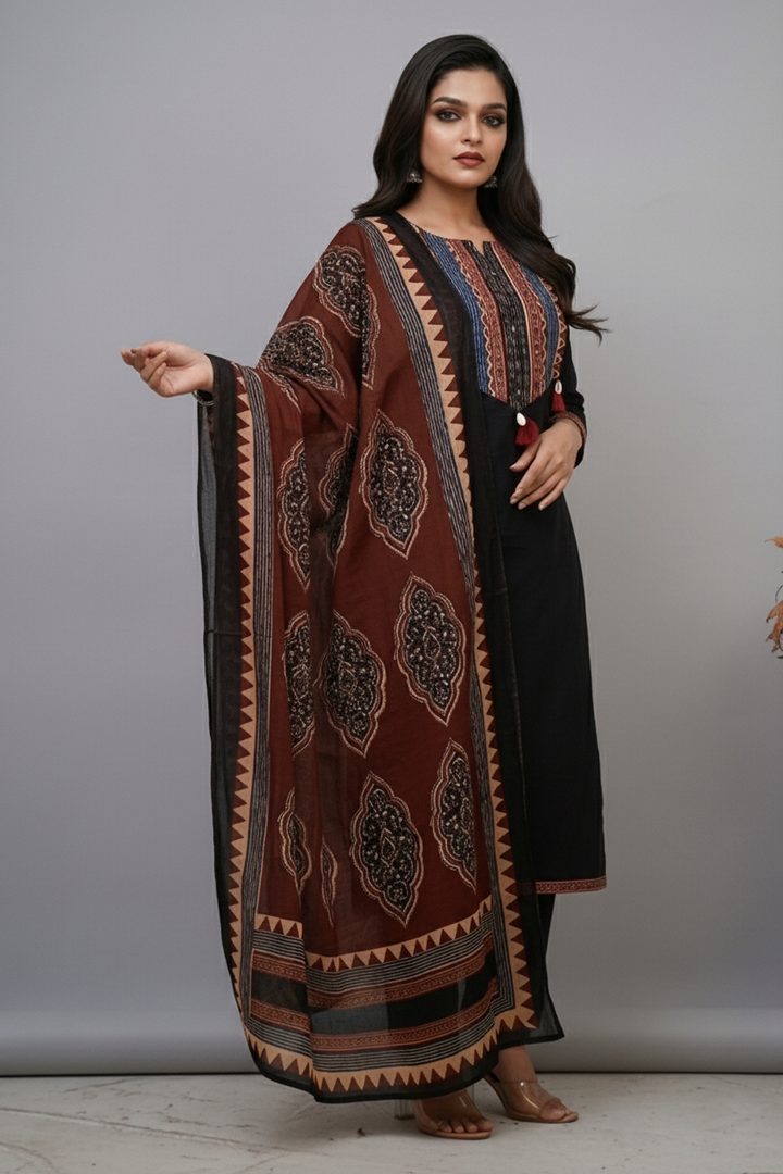 Black Slayer - Designer Cotton Kurti Set