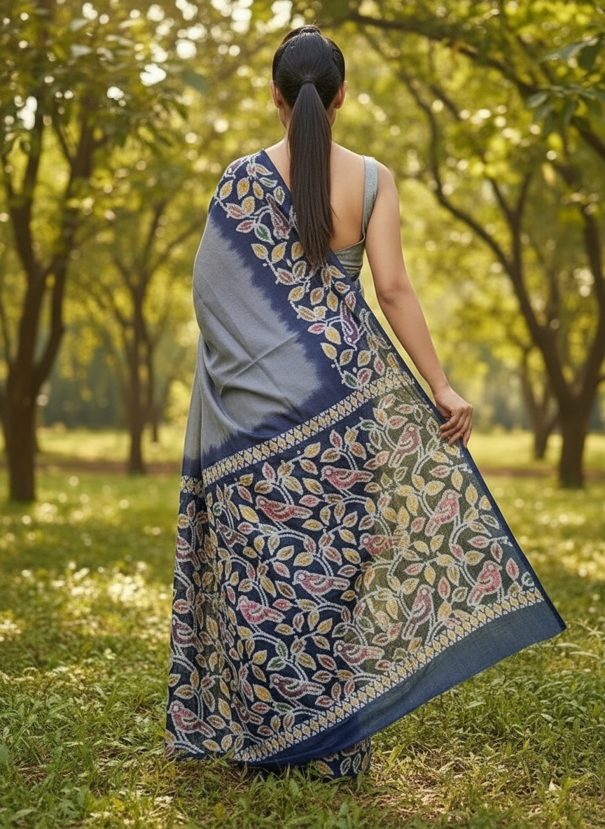 Aalpona- Handloom Mul Cotton Saree