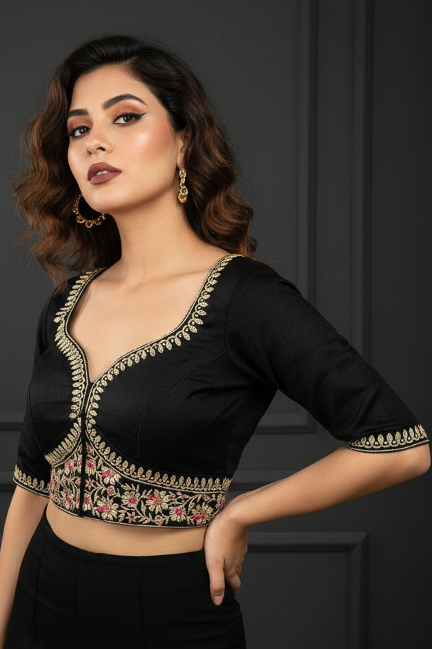 Black Scarlet Cotton Blouse