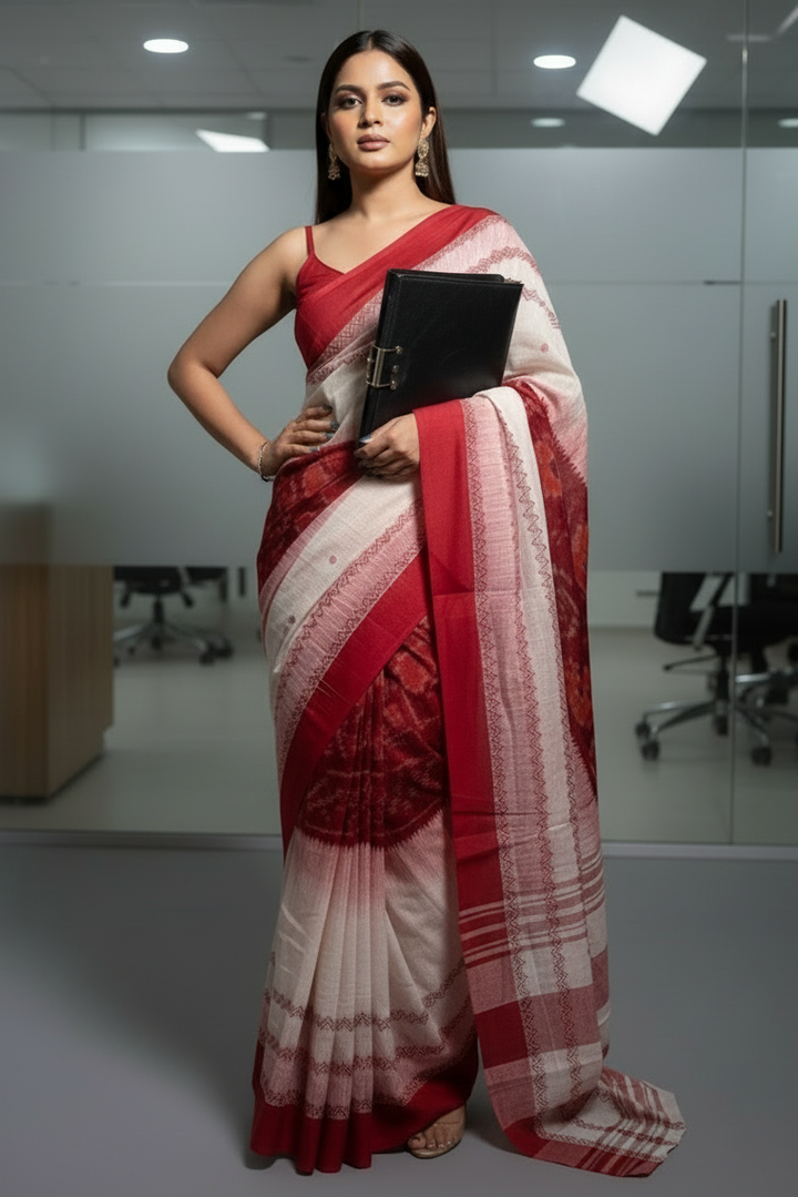 Ikatara - Dhonekhali Cotton Handloom Saree(Saptami)