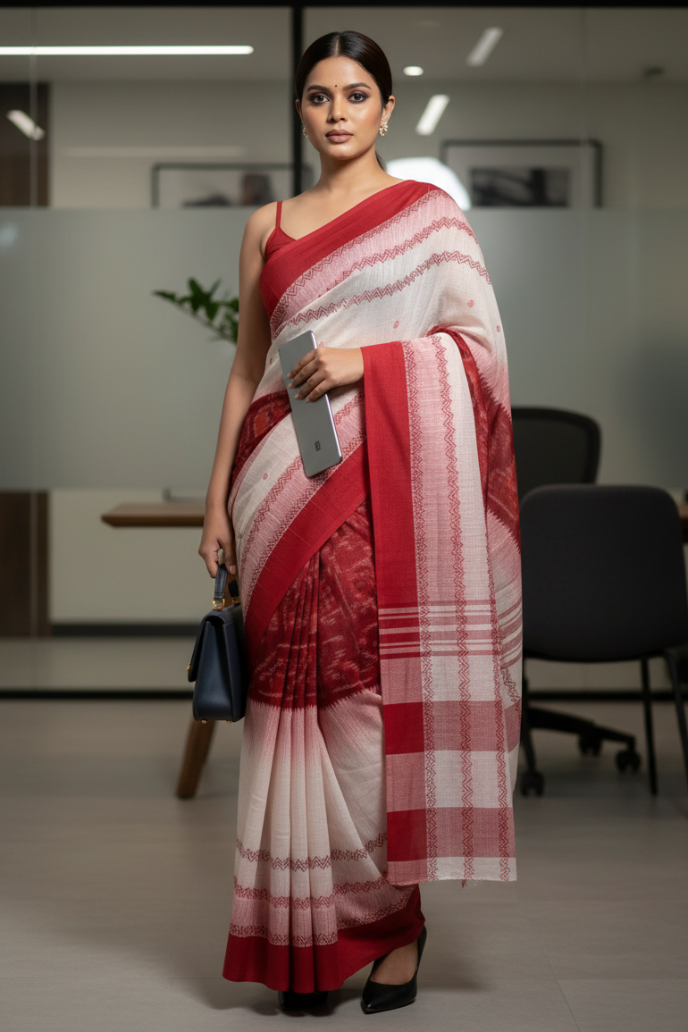 Ikatara - Dhonekhali Cotton Handloom Saree(Saptami)