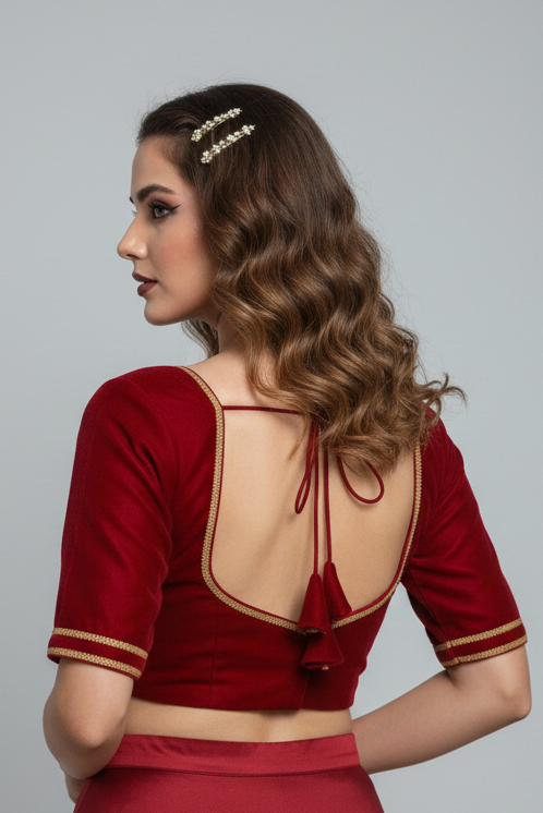 Golden Glow- Vichitra Silk Blouse