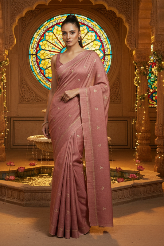 Mauve Mist Khaddi Silk Saree