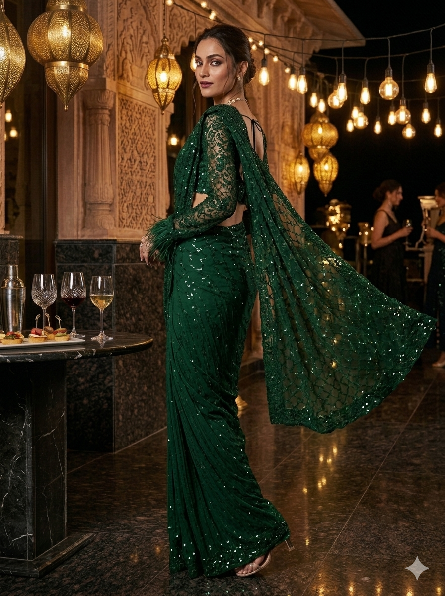 Star Night Story Georgette Saree