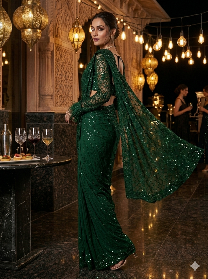 Star Night Story Georgette Saree