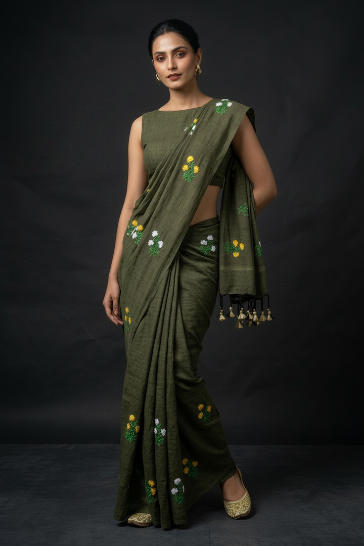Damayanti Khadi Cotton Saree