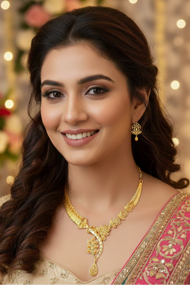 Royal Leaf Elegance-Necklace Set