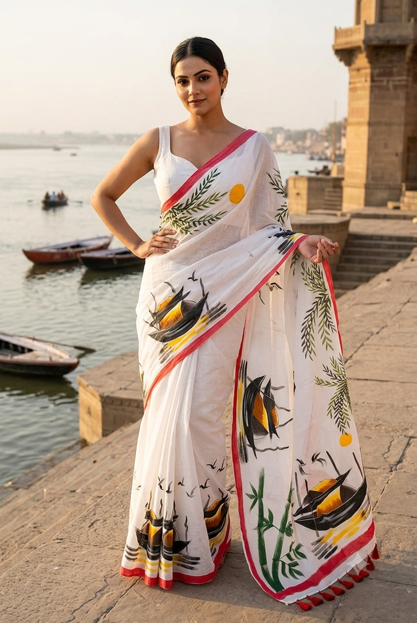 Mayur Tori Printed Cotton Saree