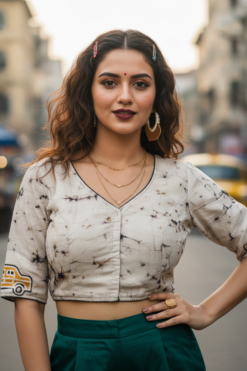 Echoes of Victoria- Hand Batik Blouse