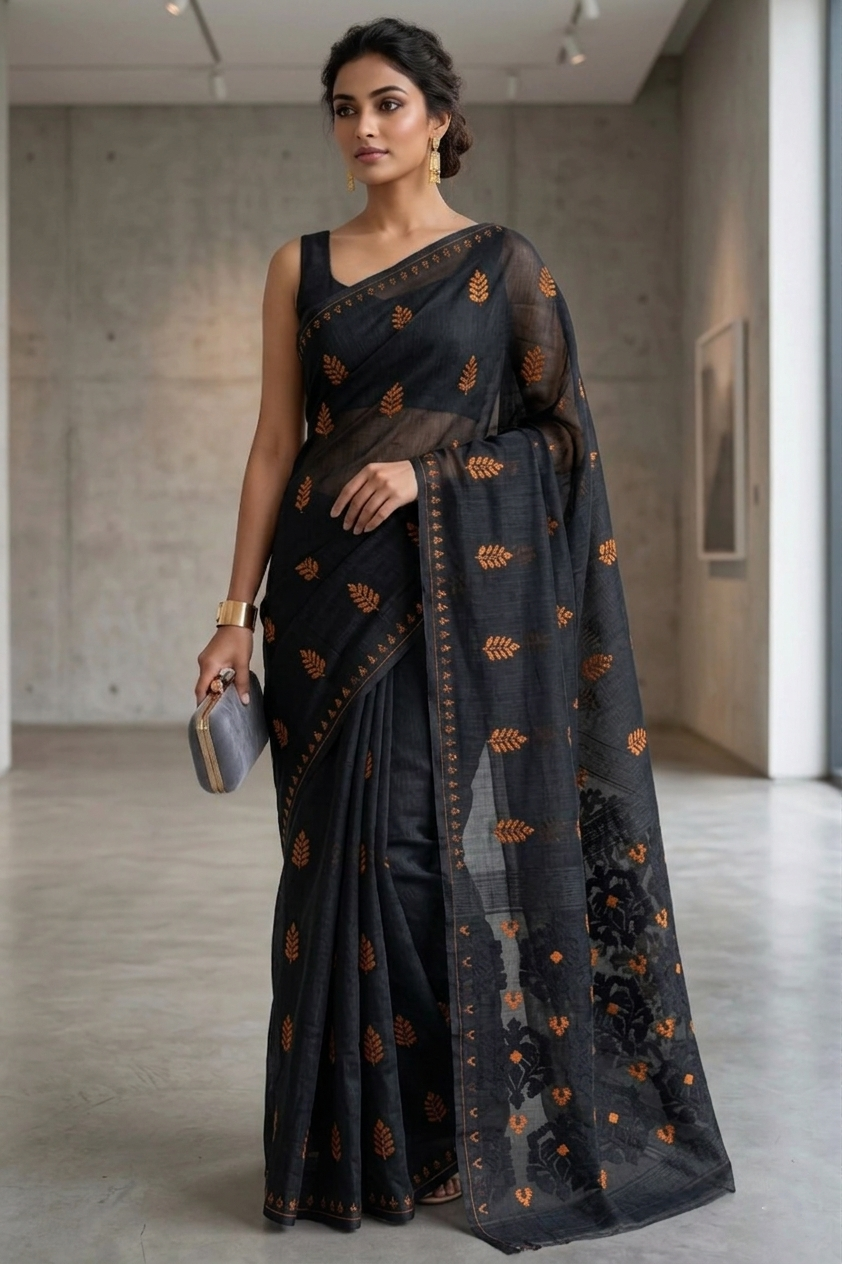 Ful Bagan Dhakai Jamdani Saree