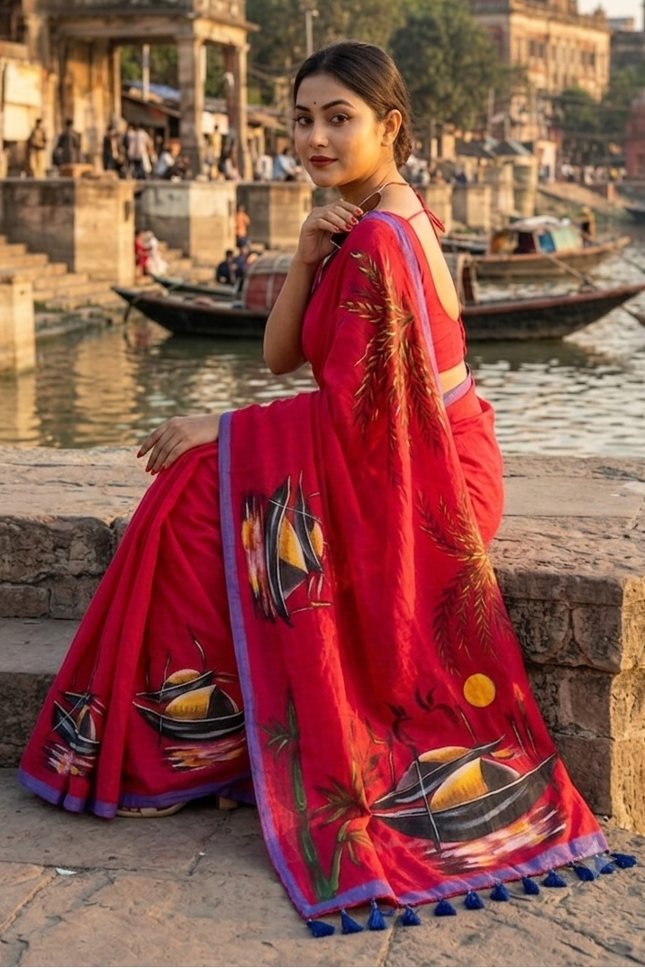Mayur Tori Printed Cotton Saree